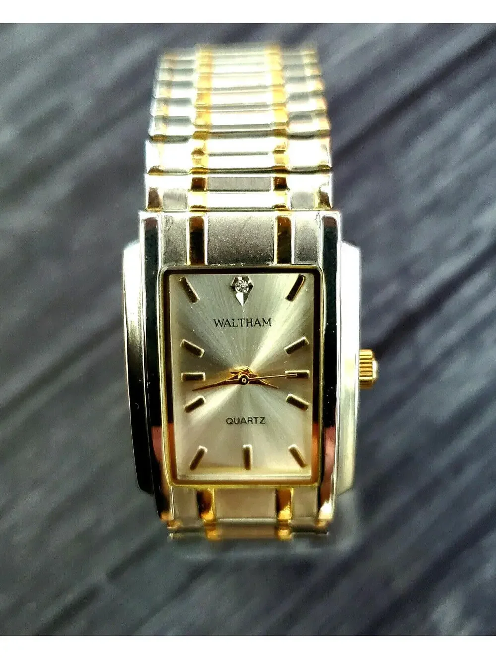 Rare Vintage Waltham Prestige‎ Diamond Mens Watch Box Papers